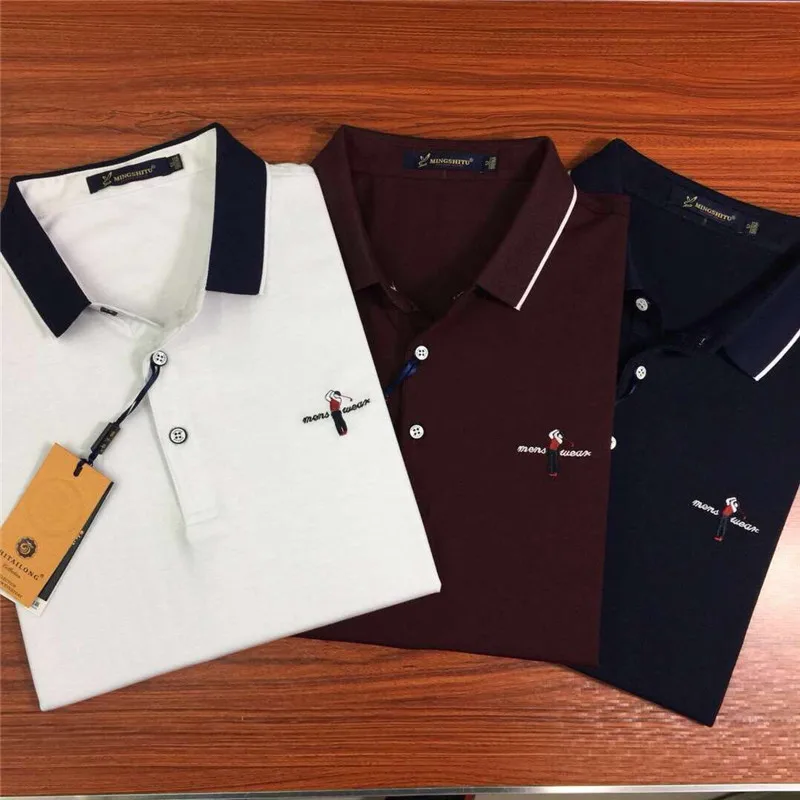 

Summer men's new cotton polo shirt Korean casual shirt collar T shirt men's lapel