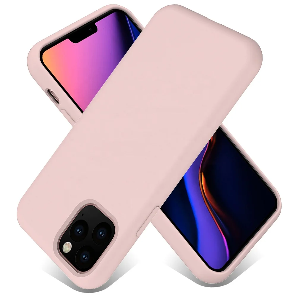 

Full Body Protection Shockproof Silky Liquid Silicone Rubber Case with Microfiber for iPhone 12 Pro Max 2020, Black,white,pink,red,blue,green