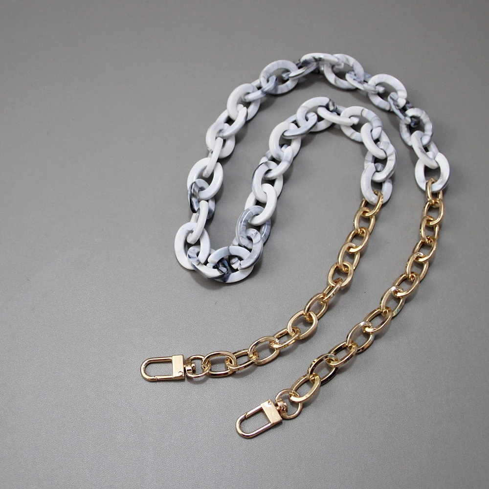 

Women's New Fashion Versatile Acrylic Handmade Chain Ladies Bag Metal Accessories Shoulder Strap/, As the picture