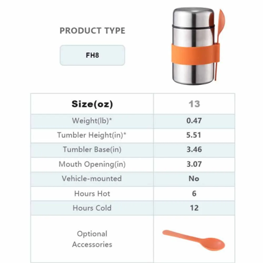 

Fashion 304 Stainless Steel Lunch Box Food Warmers Lunch Box with Spoon, Customized color