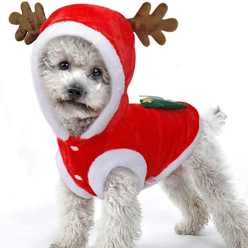 

Dog Clothes Pet Dog Christmas Jacket Winter Warm Thick Cute Cartoon Small Dog Cloth Costume Dress Apparel Puppy Kitten Costume