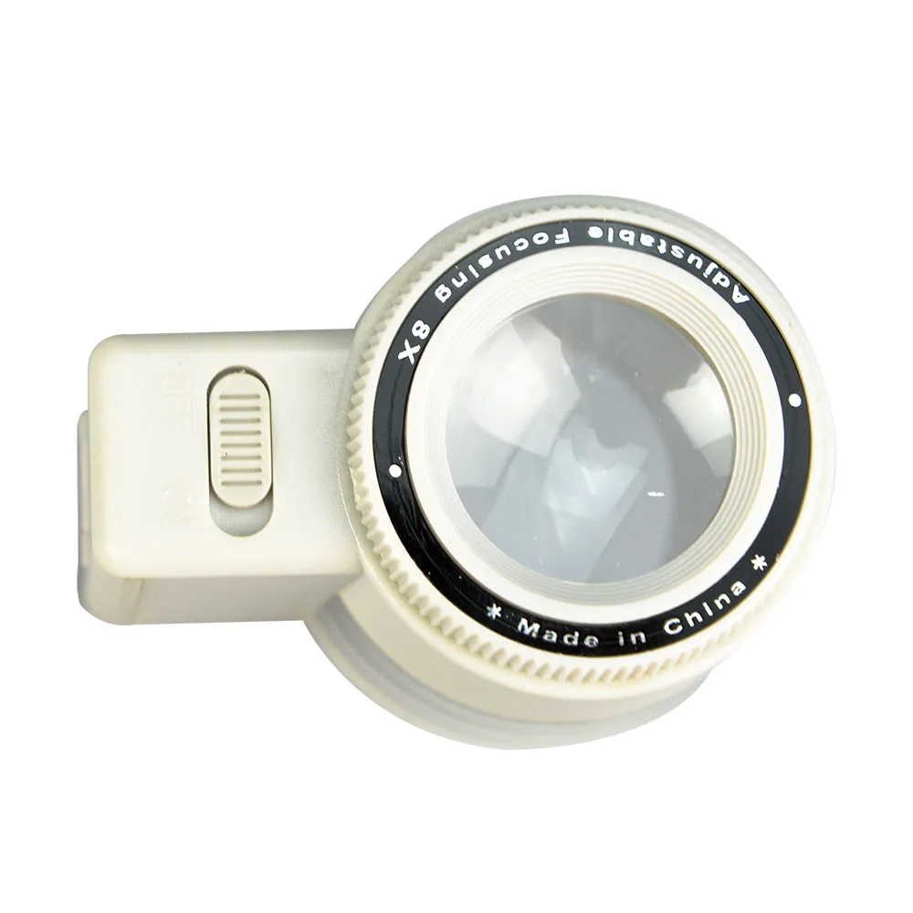Mg131002 8x Pocket Magnifier With Led Light,Magnifying Jar Cylinder