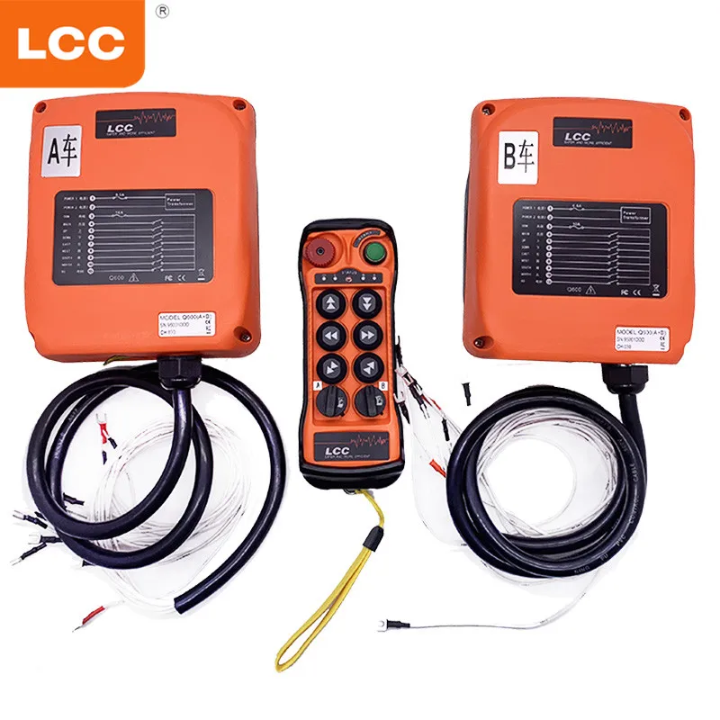 

Q600(A+B) industrial telecrane electric chain wireless crane control system, Orange and black