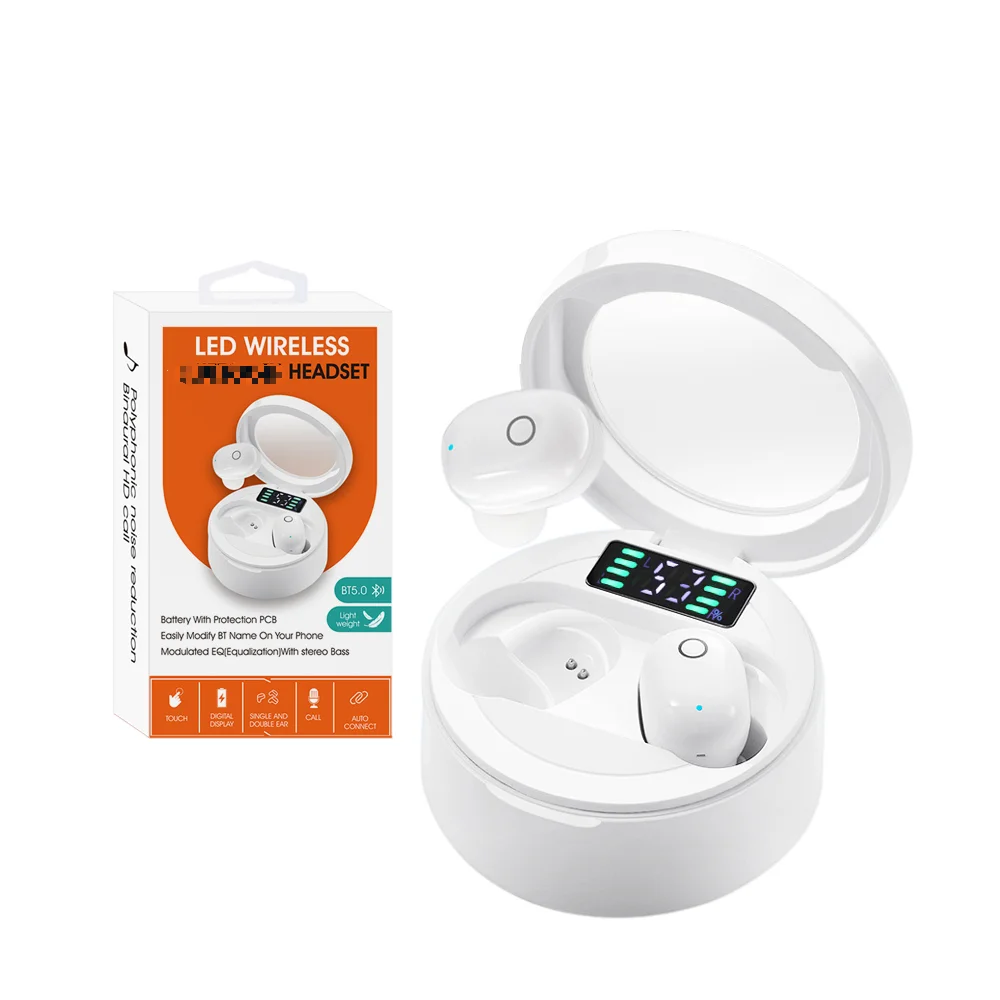 

Touch Control Earbuds Earphones Earbud Noise Cancelling Mini LED Display Charging Box Stereo Bt 5.0 Headphone Earbuds