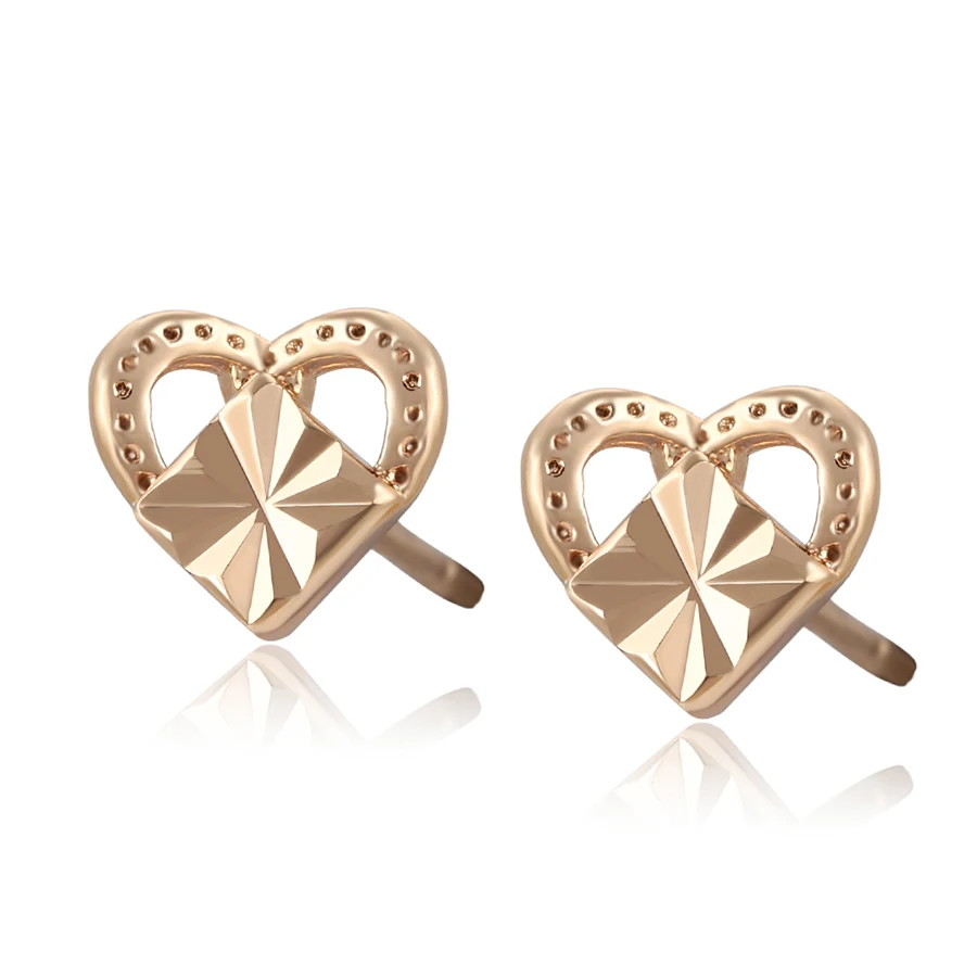 

99472 xuping fashion 18K gold color copper alloy small heart shape stud earring for women