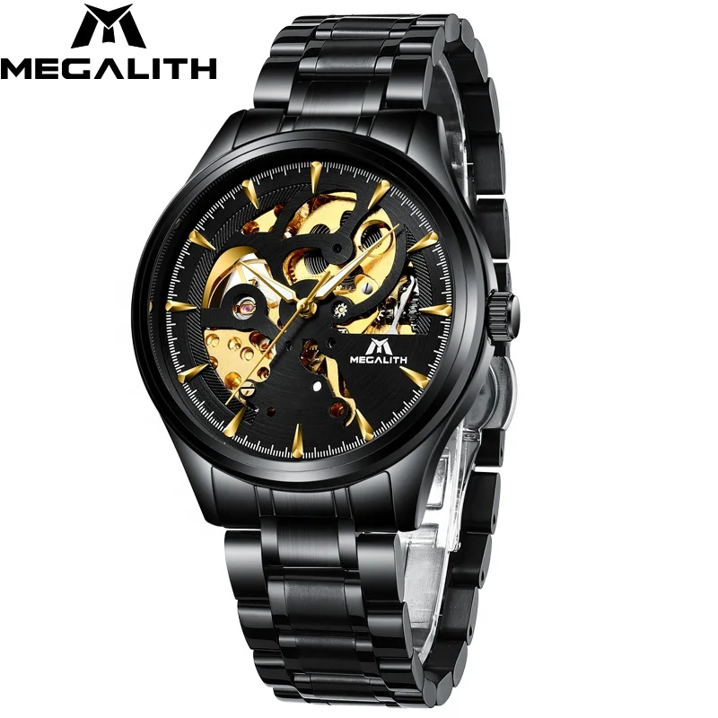 

Megalith Masculino Mechanical Sculpture Waterproof Stainless Steel Watches Luxury Business Mens Wristwatch watch for man 2020