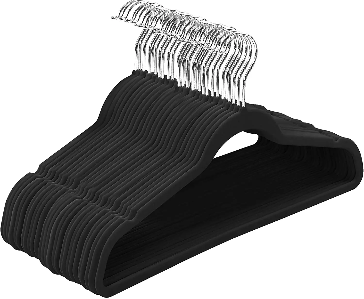 

Suit Hangers (50-pack) Ultra Thin Space Saving 360 Degree Swivel Hook Strong and Durable Clothes Non-Slip Velvet Hangers, Multiple colors available