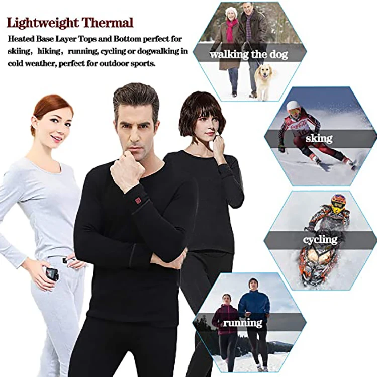 Premium Heated Thermal Underwear for Men & Women – Winter Rechargeable Long Underwear