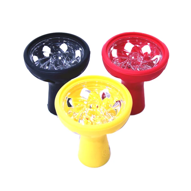 Modern Style Hookah Shisha Bowl Ceramic Silicone Glass bowl Hookah Accessories ready to ship
