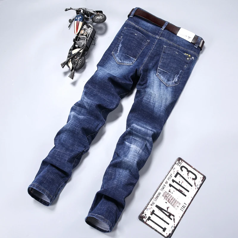 

bulk wholesale plain jeans from china hight quality mens stylish casual elastic jeans for boys patch denim trousers pants