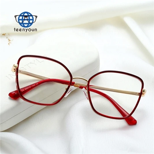 

Teenyoun Eyewear Custom Myopia Prescription Lens Spring Metal Hinge Legs Glasses Vintage Cat Eye Eyeglasses Frames For Women