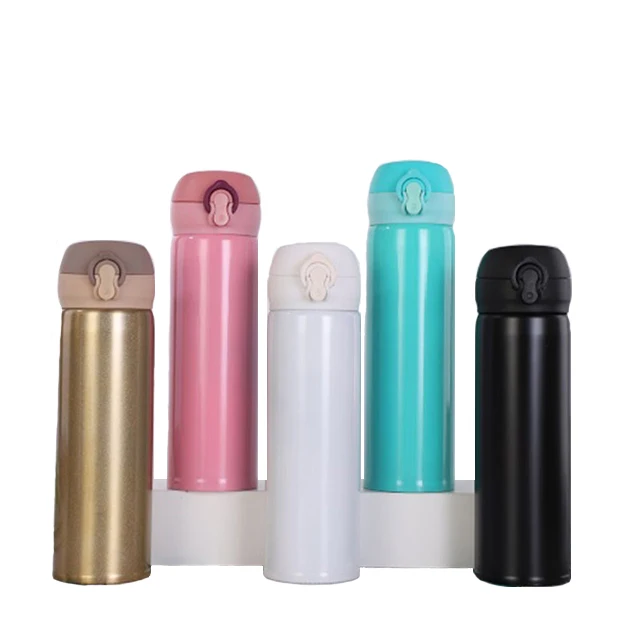 

Bounce Lid Vacuum Straight Steel Water Bottle 304 Stainless Vacuum Flasks Travel Car Coffee Thermos Cup, Multiple colors