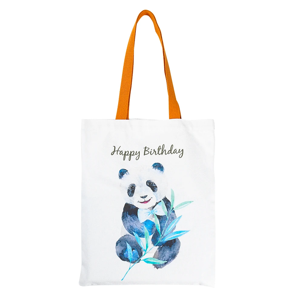 

Fashion Cartoon Panda Printed Canvas Tote Bags 100% Cotton Eco Shopping Bags Cute Anime Canvas Bag