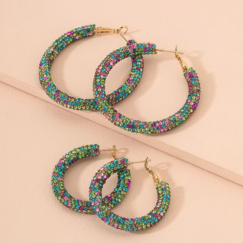 

New Shiny Gold Drop Earrings Geometric Exaggerated Personality Earring Custom Color Frosted Hoop Earrings