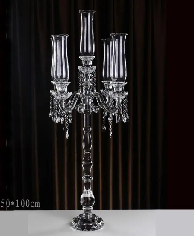 

Crystal 5-arm candle holder for holiday party banquet table black amber candle jar