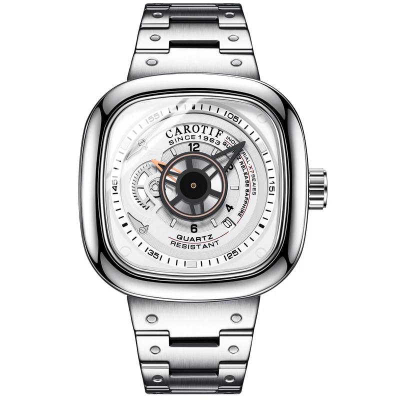 

Personalized Square Dial Hot Selling Leather Fashion Brand Men's Watch