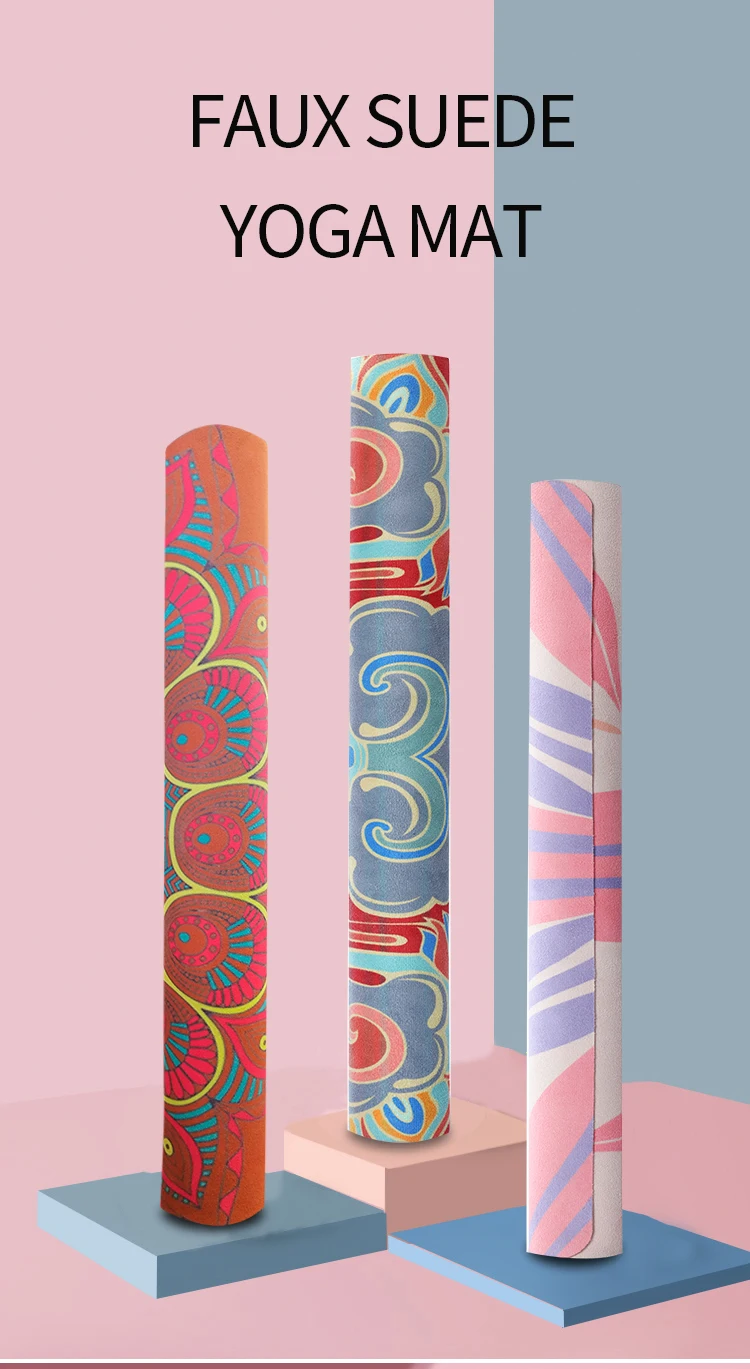 Quality Yoga Mats 2020 HOT Wholesale Colorful Fabric Rubber Yoga Matt Suede