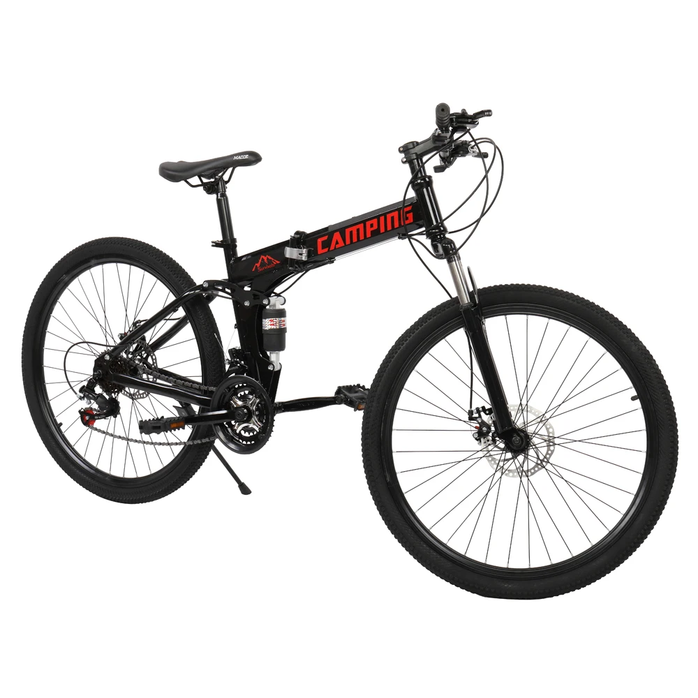 

26" 21 variable speed double disc brake damping bicycle high quality mountain bike cycling for mens or women, Black
