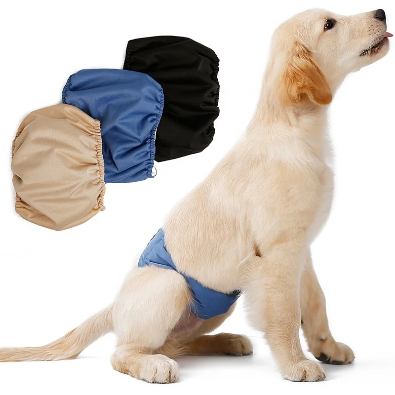 

Male Dog Physiological Belt Anti Harassment Washable Reusable Dog Diapers - Belly Underwear Pet Sanitary Pants, Black,blue,beige