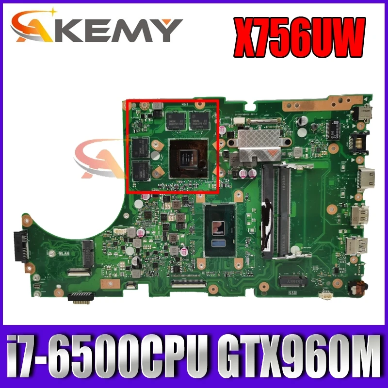 

X756UW Motherboard REV3.2 i7-6500CPU GTX960M/4G For Asus X756U X756UWK X756UX X756UJ X756UW X756UV Laptop Mainboard