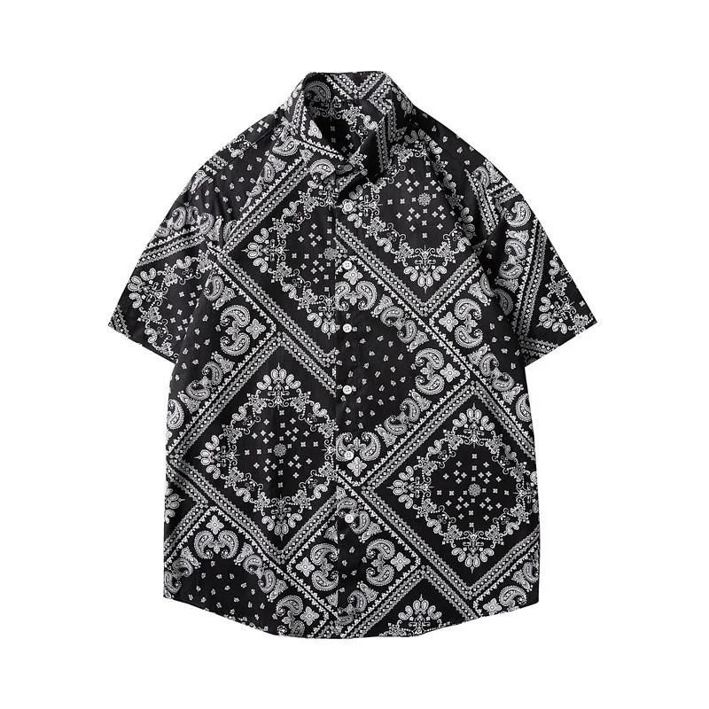 

Cashew vintage shirt Hip Hop korean clothes street wear short sleeve shirt for men Spring And Summer shirts