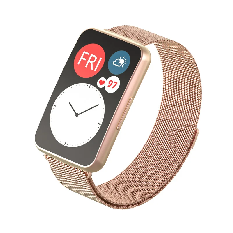 

Nest milanese loop watch strap for smart watch magnetic stainless steel bands for huawei watch fit band milanese