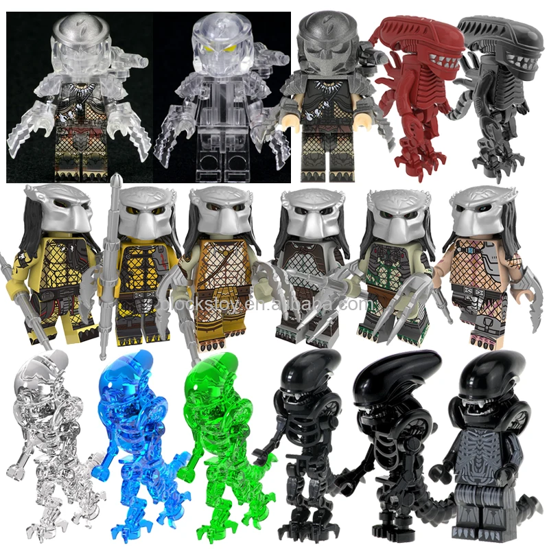 

Famous Movie The God of War Alien vs. Predator Mini Educational Building Block Figures Bricks Kid Christmas Smart Toy Gift