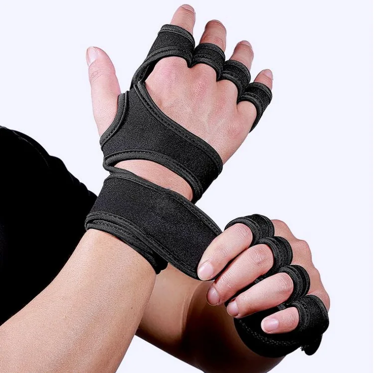 

Huanwei Sports Workout Gloves With Wrist Wraps And Palm Silicone Padding Extra Grip