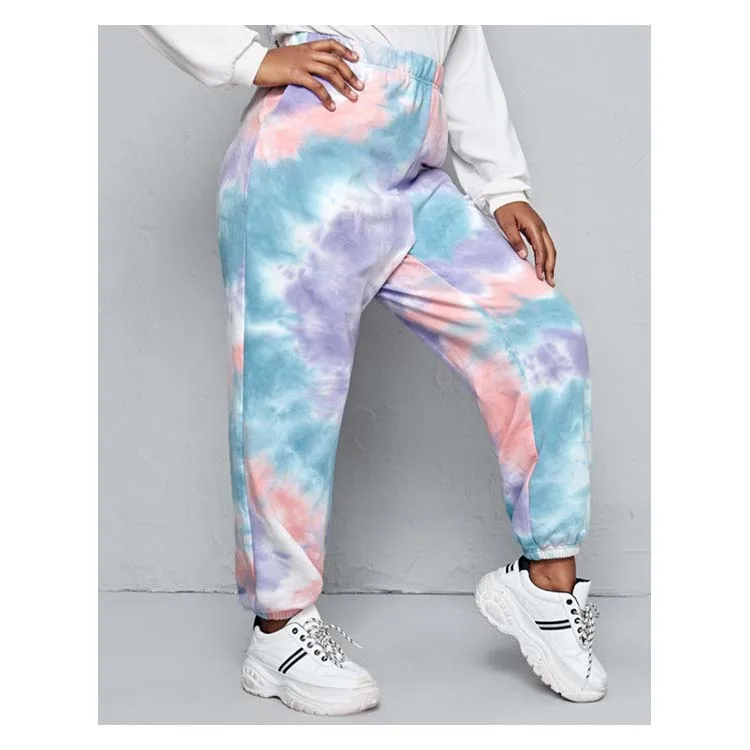 

Factory Price Tie dye Sport Sweatpants High Waist Casual Ladies Sports Trousers