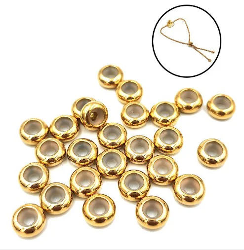 

stainless steel silicon gold stopper beads