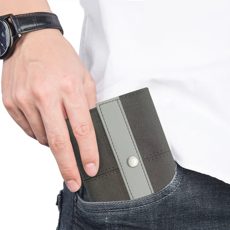 

2020 Custom place Wallet Credit Card Holder PU Money Clip Wallet with rfid card holder, Black/gray/red