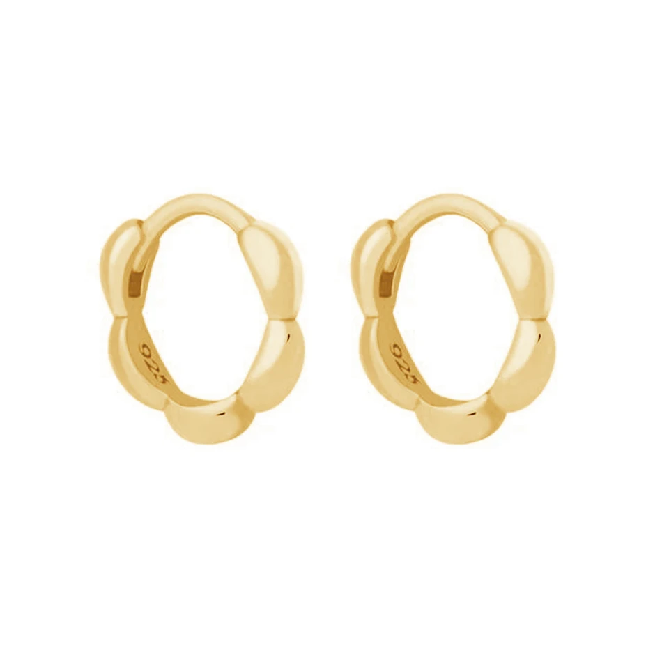 

wholesale minimalist jewellery 925 sterling silver 14k gold plated mini Hoop Earrings for women