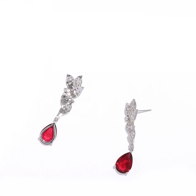 

Ruby Stud Retro Earring Diamond Rub Stub Clip Earings Royale Earrings, As photo