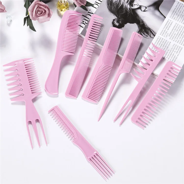 

Hot sale hair salon comb set, Pink purple blue green custom