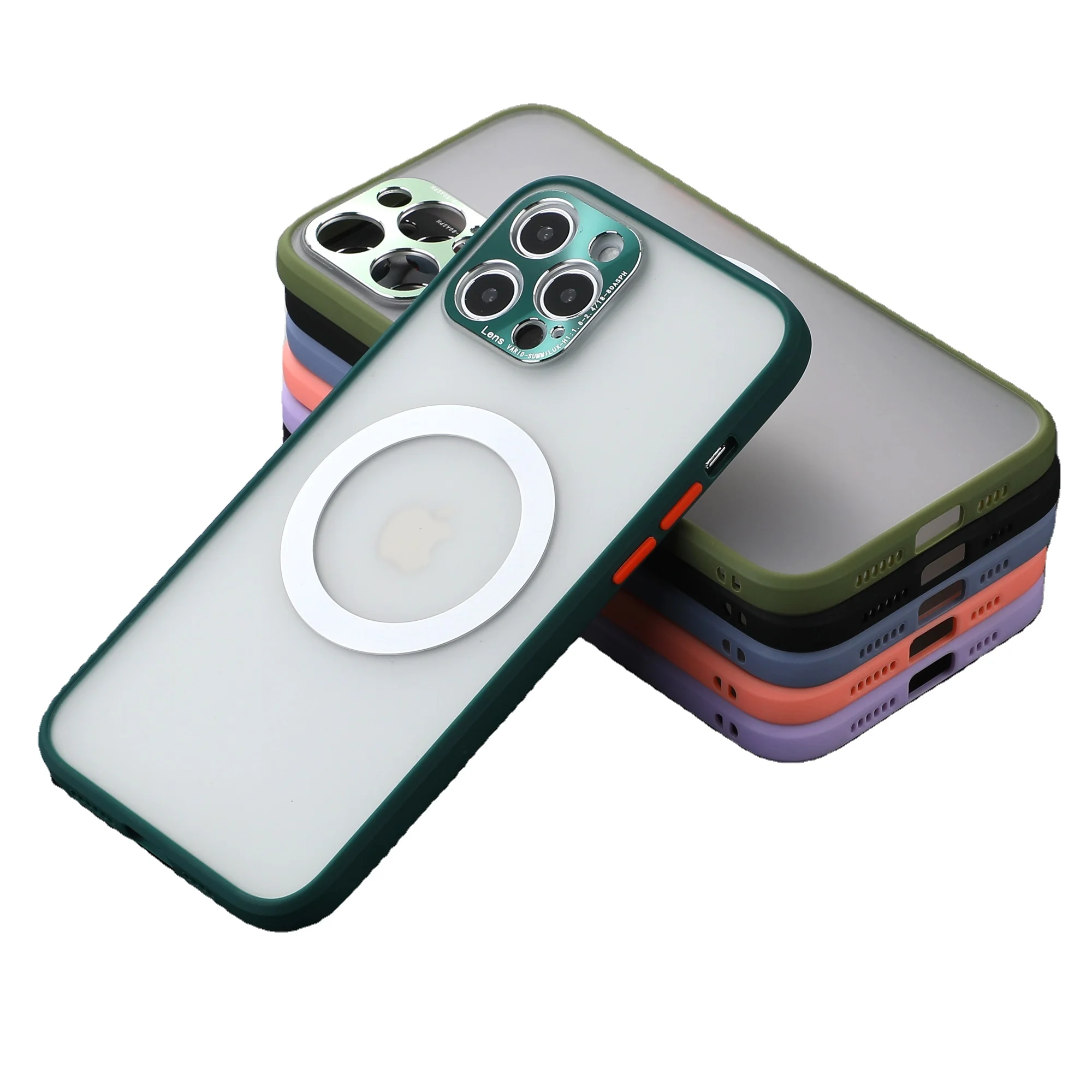 

Metal Camera Lens Protection Phone Case Magnetic Covers For IPhone 12 11 Pro Mini XR X XS MAX 7 8 Wireless Charger Magsafe Cover
