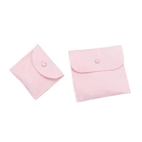 

Custom printed suede envelope pink jewelry pouch and packaging gift bag with button