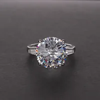 

6.5CT Lab Diamond Round Cut Women Wedding Engagement Ringt 925 Silver Ring