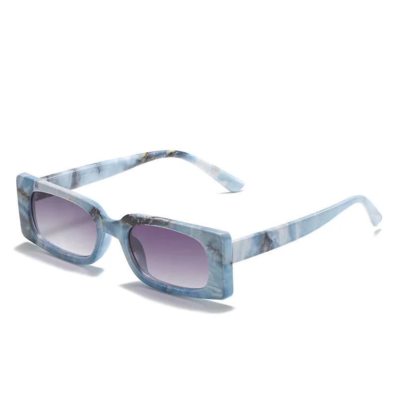 

Hotselling plastic granite design clear color small rectangle frame sun glasses UV400 unisex ins hot customized sunglasses women