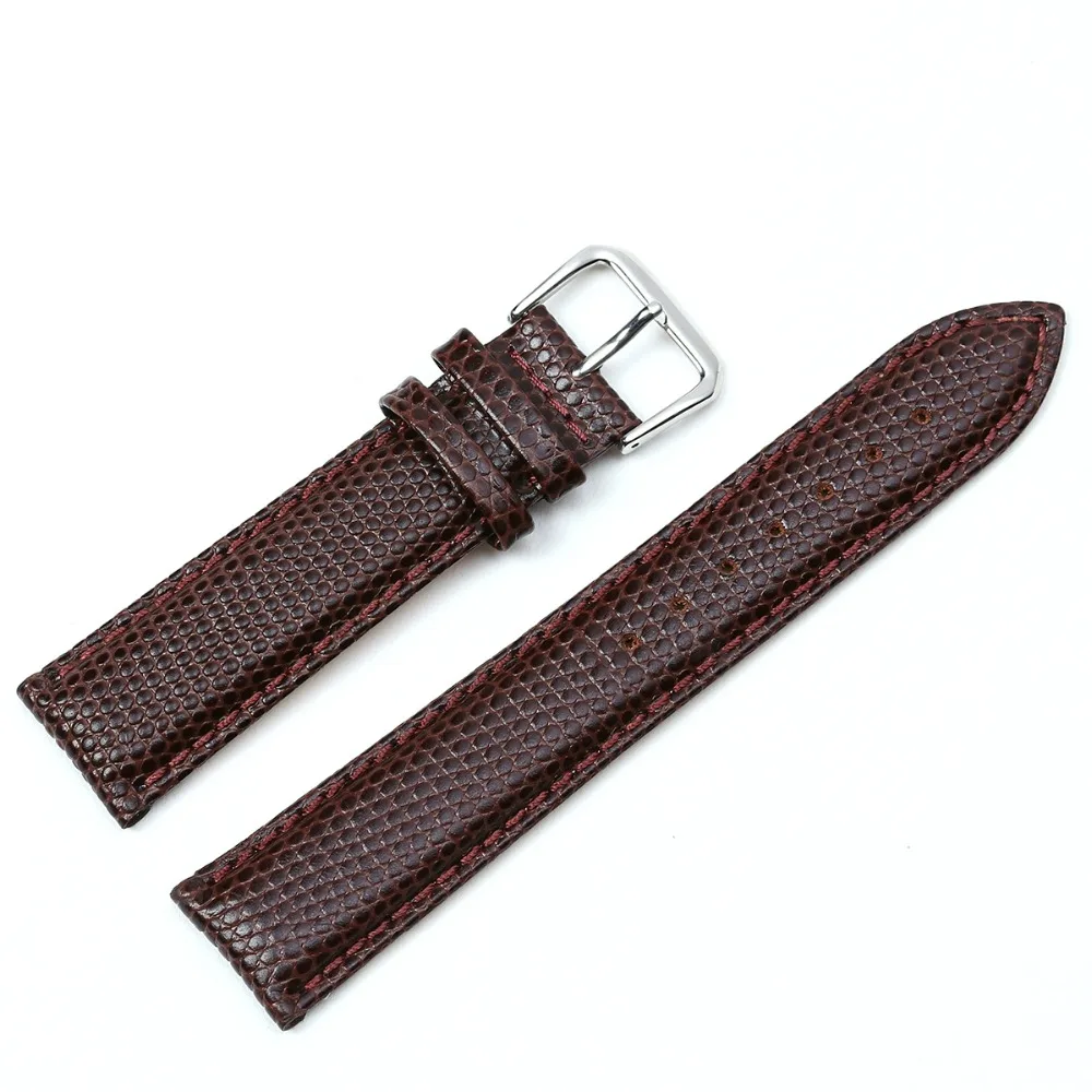 EACHE Genuine Calfskin Women Lizard Pattern Watch Band Leather Black Brown Red White 12 14 16 18 20mm