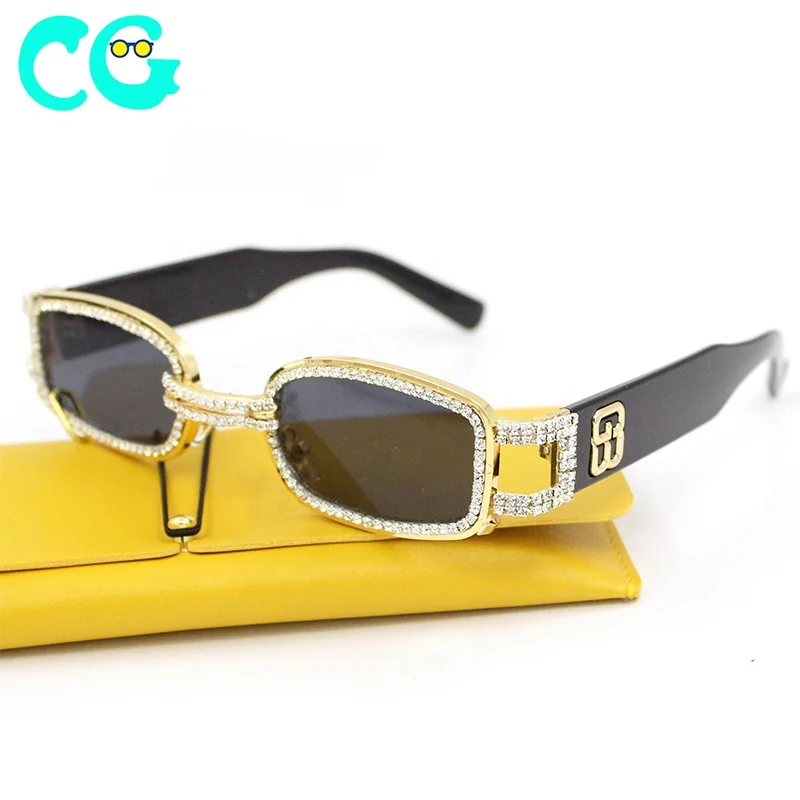 

2021 Women Rhinestone sunglasses metal high quality Sun Glasses Square shades party eyeglasses mens fashion sunglasses, Picture