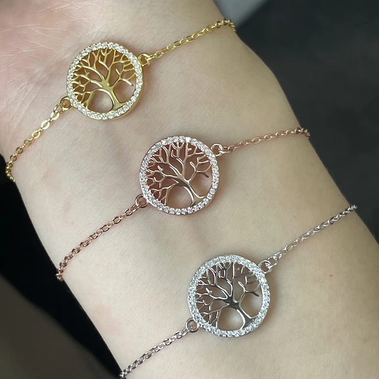 

Wholesale Custom Tree Of Life Anklet Bracelet Foot Jewelry For Women rose gold silver bracelet