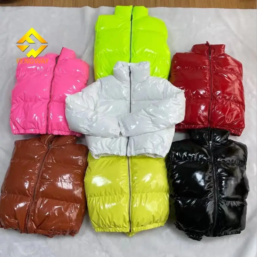 

2021 New Arrival winter puffer ladies jacket coats long sleeve warm shiny bubble coat women, Picture