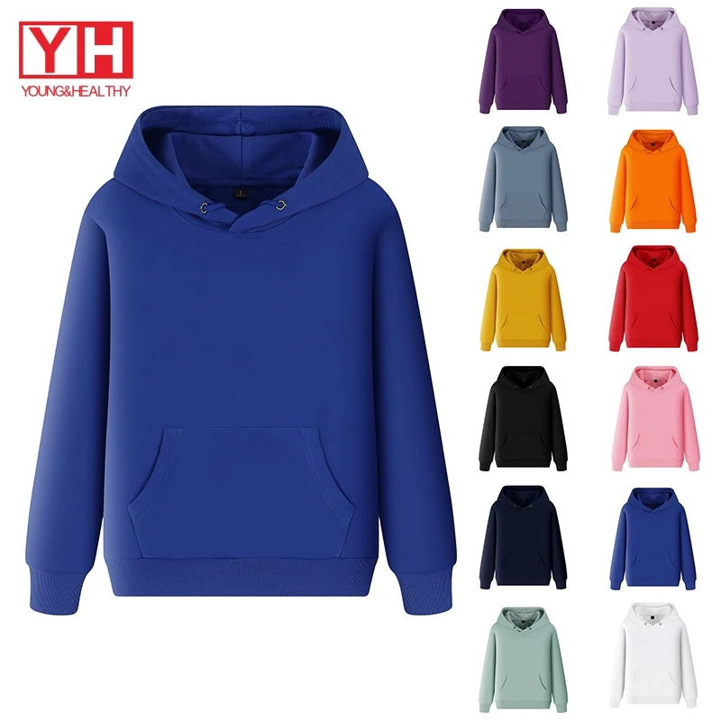 

Hot Selling New Arrival Solid Color Cotton Hoodie Pullover Kids Cropped Sweatshirt