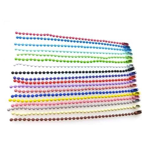 

Bulk Colorful 2.4mm Ball Bead Chains With Connector For DIY Accessories Key Chain Hand Connector DIY Jewelry Making