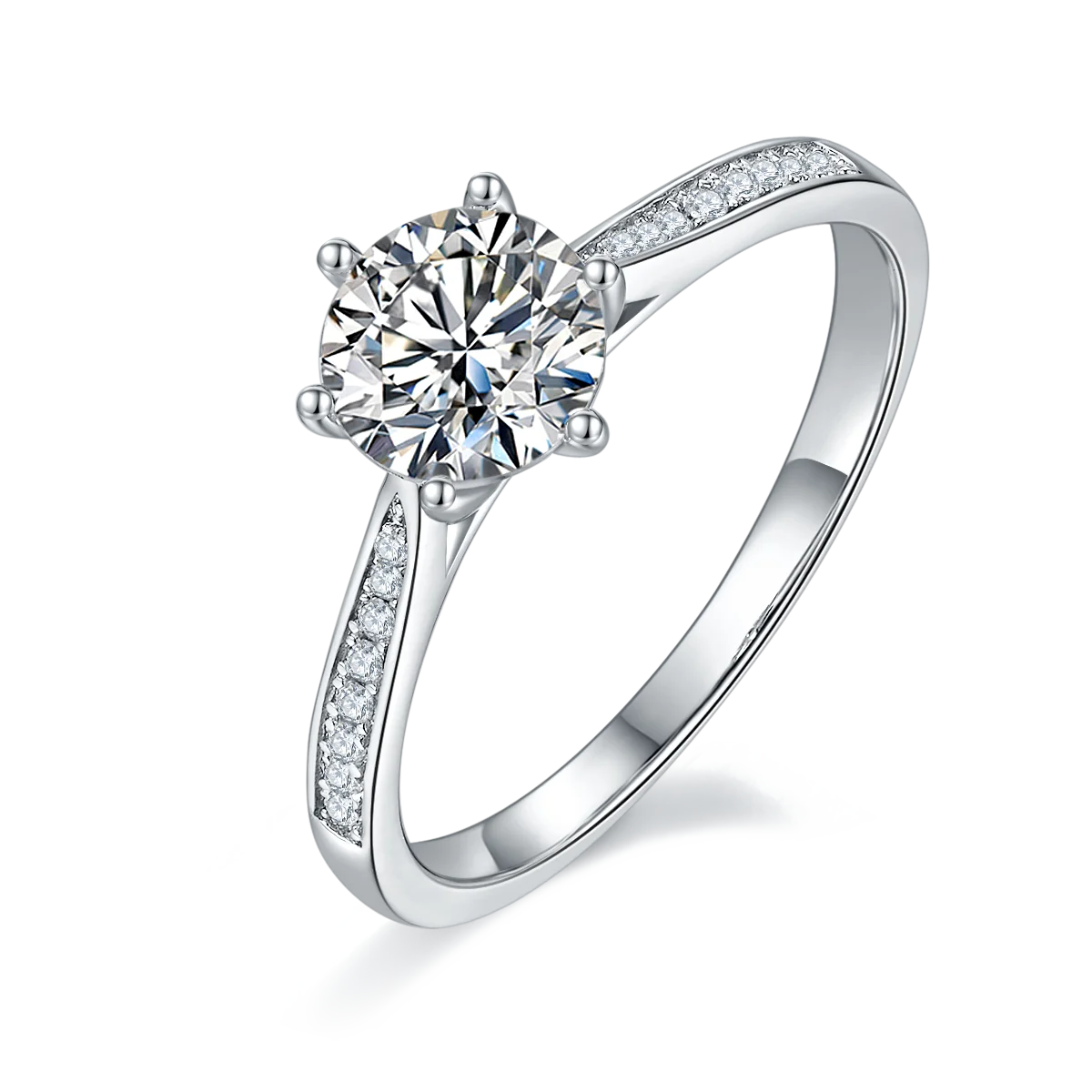 

New Arrival Minimalist Jewelry Girls Engagement Moissanite Silver Band Diamond Ring Diamond