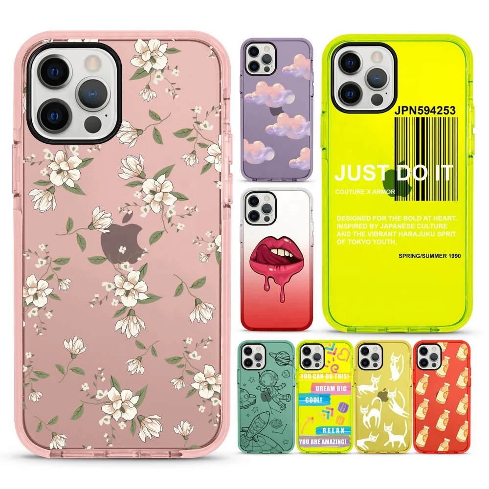 

Personalized Phone Case for iPhone 12 Impact Phone Case for iPhone 12 Pro Max Neon Rubber Silicone Cellphone Cases for iPhone 11