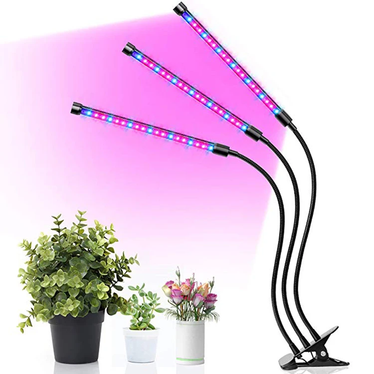 3 head Usb Connection 360 Degree adjustment20w 30w 40w 50w led bar dimmable blue and red grow light