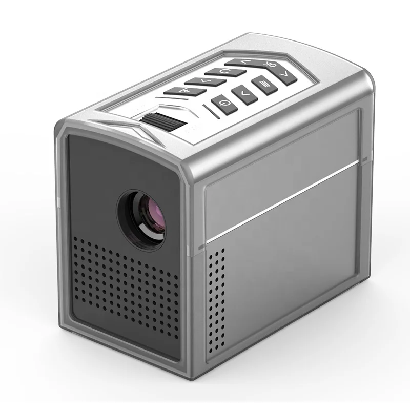 

2021 Newest Mini DLP Projector UNIC V1 LED Rechargeable Outdoor Portable Pico Digital Full HD Wireless Video Movie Projector, Silver gray