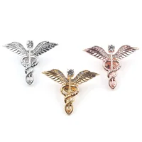 

Wholesale European And American Fashion Corsage Accessories Gold Pin Personality Angel Wing Suit Brooches