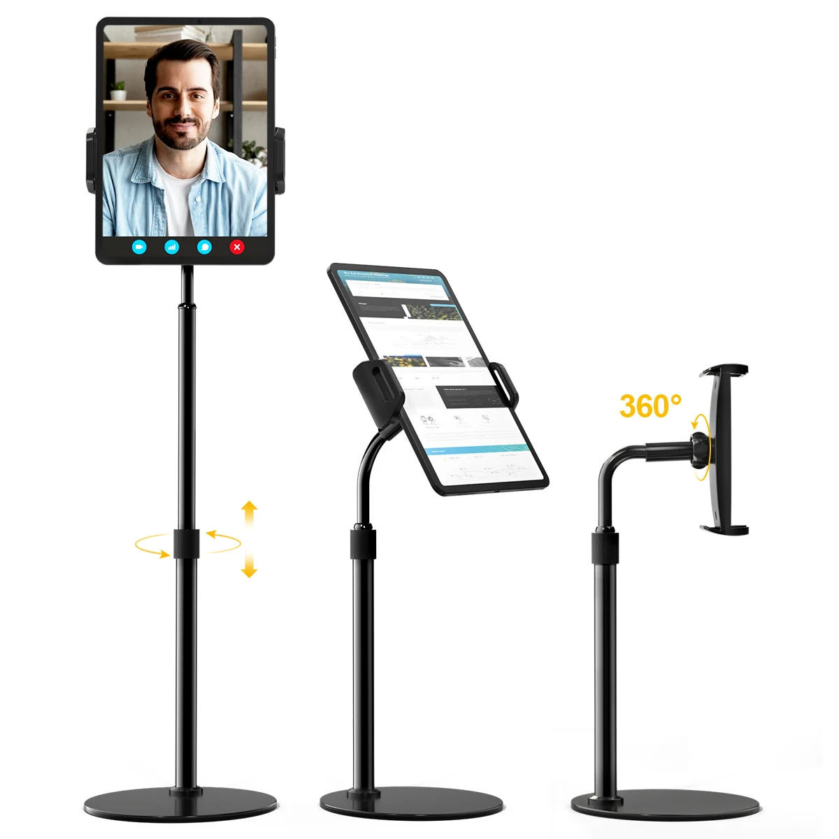 

Licheers Phone Stand Tablet Stand Bendable Gooseneck Desktop Stand for 12.9" Tablet Phone Holder, Black